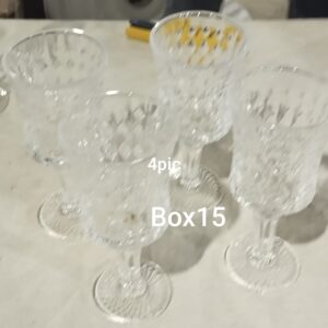 vintage clear crystal wine glasses