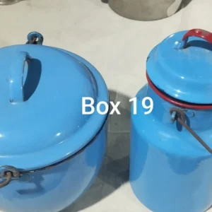 vintage blue enamel containers