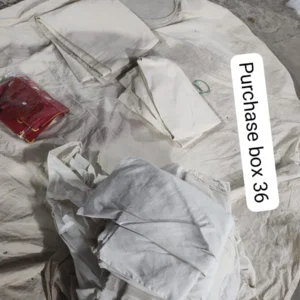 vintage white fabric remnants and textiles